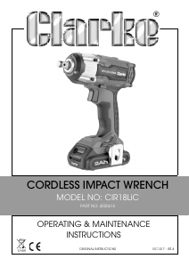 Manual Clarke CIR 18LiC Impact Wrench