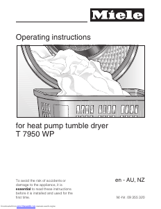 Manual Miele T 7950 WP EcoComfort Dryer