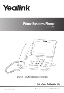 Manual de uso Yealink SIP-T57W Teléfono IP