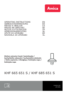 Návod Amica KHF 665 651 S Digestor