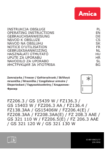 Manuál Amica GS 321 120 W Mraznička