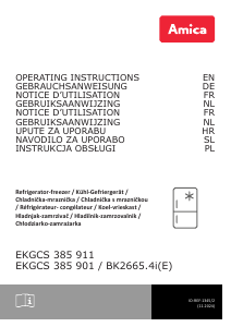 Bedienungsanleitung Amica EKGCS 385 901 Kühl-gefrierkombination