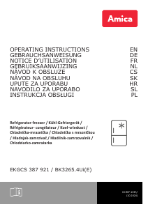 Bedienungsanleitung Amica EKGCS 387 921 Kühl-gefrierkombination