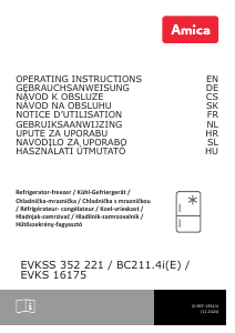 Bedienungsanleitung Amica EVKSS 352 221 Kühlschrank