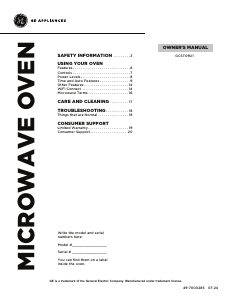 Manual GE GCST09U1WSS Microwave