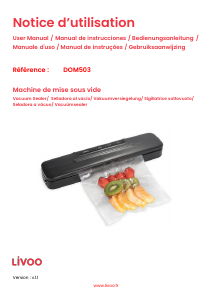 Manuale Livoo DOM503 Macchina per sottovuoto