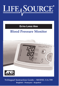 Manual LifeSource UA-789 Blood Pressure Monitor