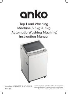 Handleiding Anko ATLW80G Wasmachine