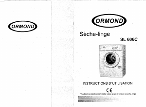 Mode d’emploi Ormond SL606C Sèche-linge