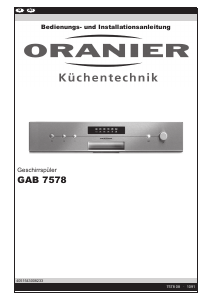 Bedienungsanleitung Oranier GAB 7578 Geschirrspüler
