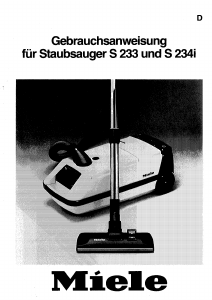 Bedienungsanleitung Miele S 234i Staubsauger