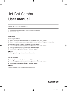 Manual Samsung VR7MD97714G Jet Bot Combo Vacuum Cleaner