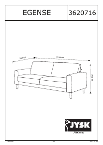 Εγχειρίδιο JYSK Egense (142x80x80) Καναπές
