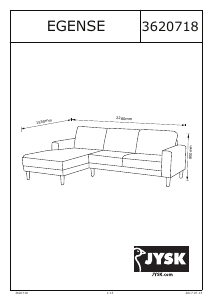 Panduan JYSK Egense (228x80x80/154) Sofa
