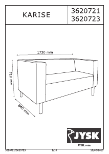 Hướng dẫn sử dụng JYSK Karise (172x71x84) Ghế sofa