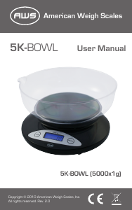 Manual AWS AMW-5KBOWL Kitchen Scale