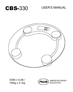 Handleiding AWS CBS-330 Weegschaal