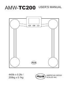 Handleiding AWS TC-200 Weegschaal