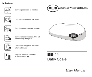 Handleiding AWS BB-44 Weegschaal