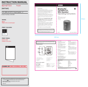 Manual Anko 43147731 Speaker