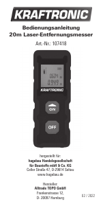 Bedienungsanleitung Kraftronic 107418 Laser-entfernungsmesser