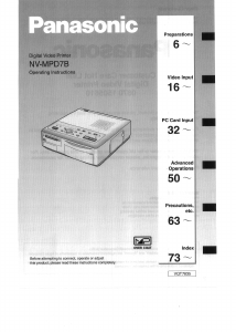 Manual Panasonic NV-MPD7B Printer