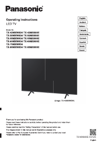 Manuale Panasonic TH-43MX800E LED televisore