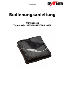 Bedienungsanleitung Grafner WD10964 Elektrische heizdecke