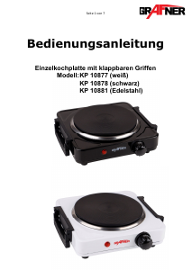 Bedienungsanleitung Grafner KP10881 Kochfeld