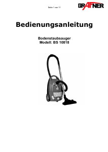 Bedienungsanleitung Grafner BS10818 Staubsauger