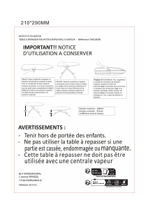 Mode d’emploi AYA TAR106DN Table à repasser