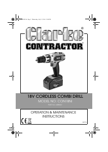 Manual Clarke CON 18NI Drill-Driver