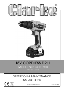 Manual Clarke CON 180LI Drill-Driver