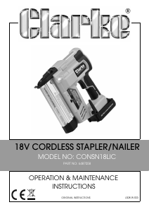 Manual Clarke CON SN18LiC Nail Gun