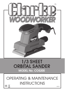 Manual Clarke COS 200 Orbital Sander