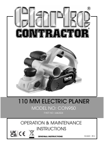 Manual Clarke CON 950 Planer