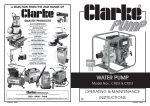 Manual Clarke CRD 2 Water Pump