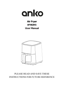 Handleiding Anko AF662KS Friteuse