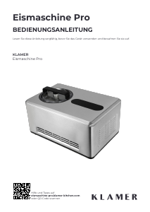 Bedienungsanleitung Klamer Pro Eismaschine