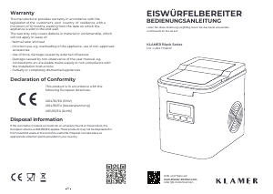 Manual Klamer Black Series Ice Cube Maker