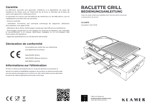 Bedienungsanleitung Klamer 1500 Raclette-grill