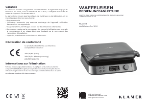 Bedienungsanleitung Klamer Pro 1600 Waffeleisen