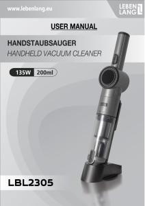 Manual Lebenlang LBL2305 Handheld Vacuum