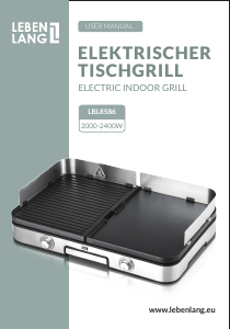 Mode d’emploi Lebenlang LBL8586 Gril de table