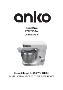 Manual Anko FP9071F-SA Stand Mixer