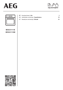 Vadovas AEG BES33111XM Orkaitė