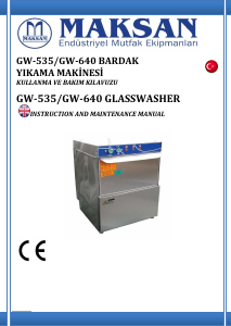 Kullanım kılavuzu Maksan GW-640 Bardak yıkama makinesi