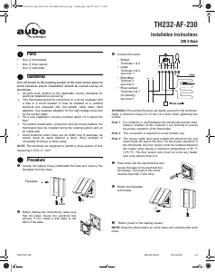 Manual Aube TH232-AF-230 Thermostat