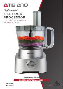 Manual Ambiano FPD1000 Food Processor