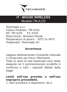 Handleiding Techmade TM-XJ35-BK Muis